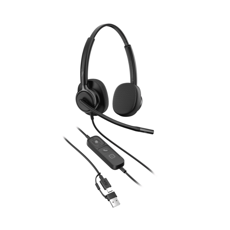 Poly Mission 425 Stereo USB C/A Wired Headset