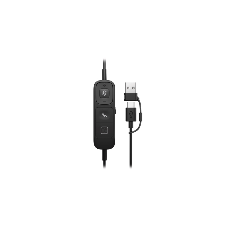 Poly Mission 825 Stereo USB-C/A Wired Headset